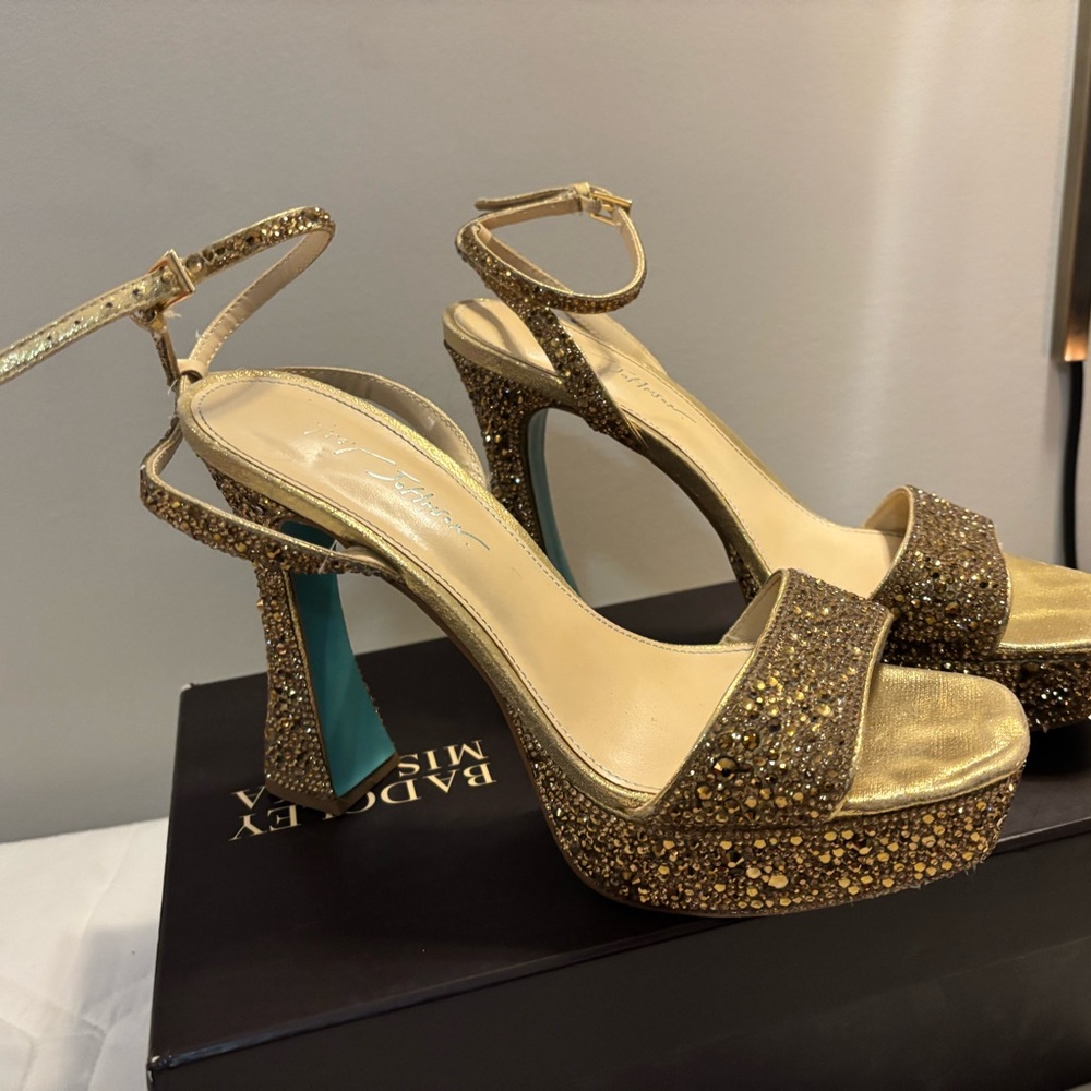 Betsey Johnson Gold Platform Heels